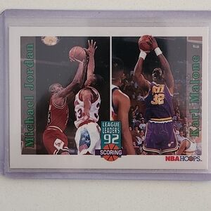 NBA Hoops Michael Jordan and Karl Malone Trading Card
